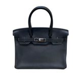 エルメス HERMES バーキン30 X刻 ブラック×シルバー金具 トリヨンクレマンス レディース ハンドバッグ