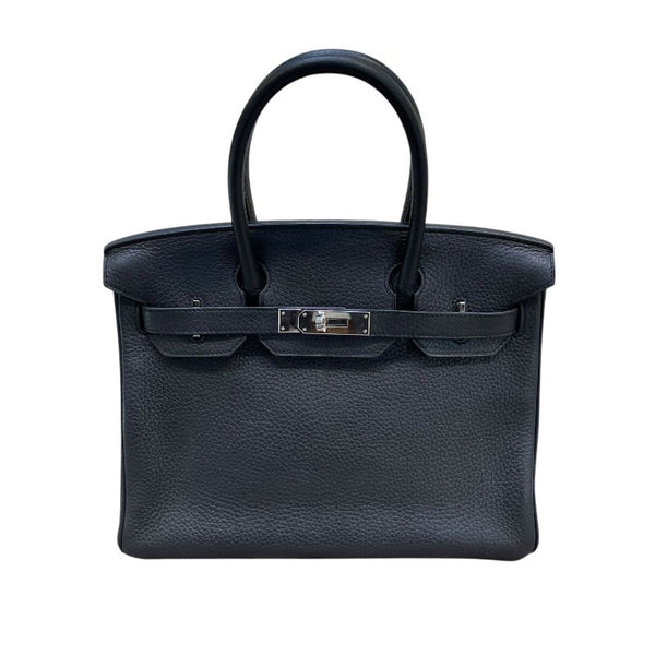エルメス HERMES バーキン30 X刻 ブラック×シルバー金具 トリヨンクレマンス レディース ハンドバッグ