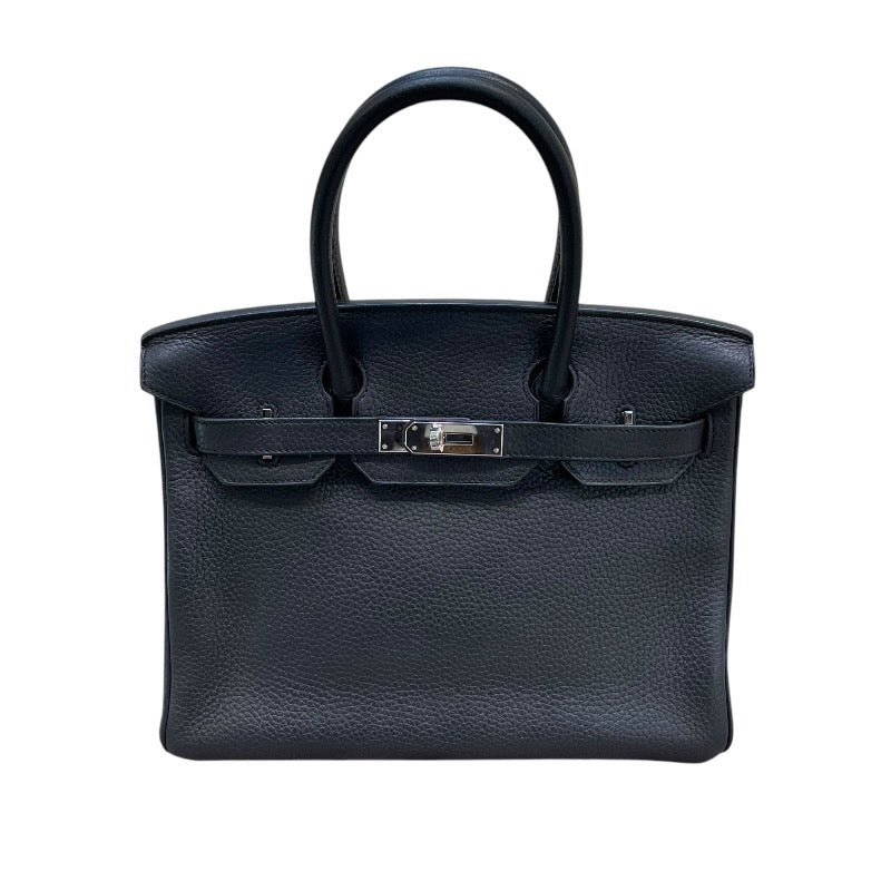 エルメス HERMES バーキン30 X刻 ブラック×シルバー金具 トリヨンクレマンス レディース ハンドバッグ