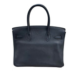 エルメス HERMES バーキン30 X刻 ブラック×シルバー金具 トリヨンクレマンス レディース ハンドバッグ