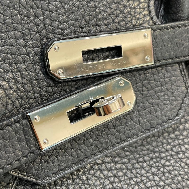 エルメス HERMES バーキン30 X刻 ブラック×シルバー金具 トリヨンクレマンス レディース ハンドバッグ