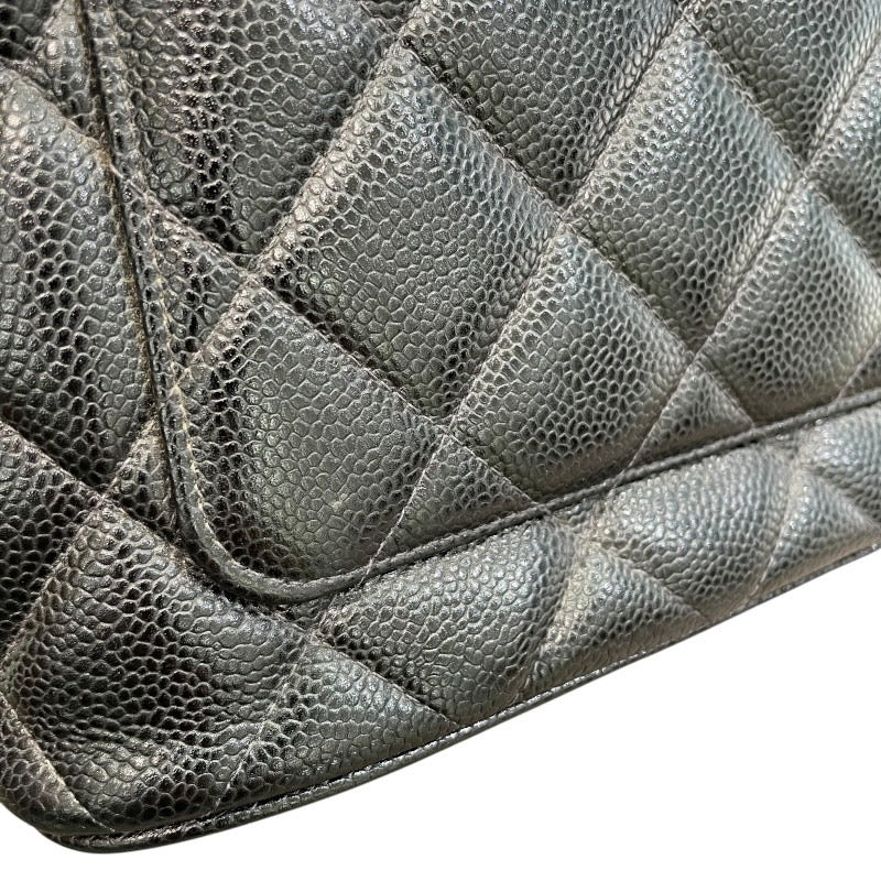 シャネル CHANEL 復刻トート A01804 5番台 ブラック×シルバー金具 キャビアスキン レディース トートバッグ