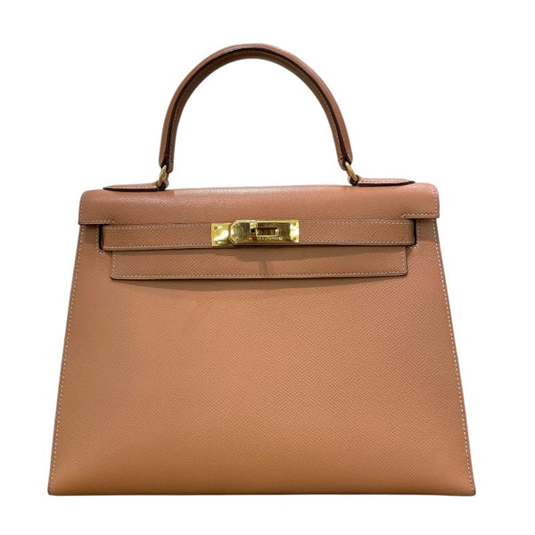エルメス HERMES ケリー28 外縫い 〇V刻印 ナチュラル×ゴールド金具 クシュベル レディース ショルダーバッグ
