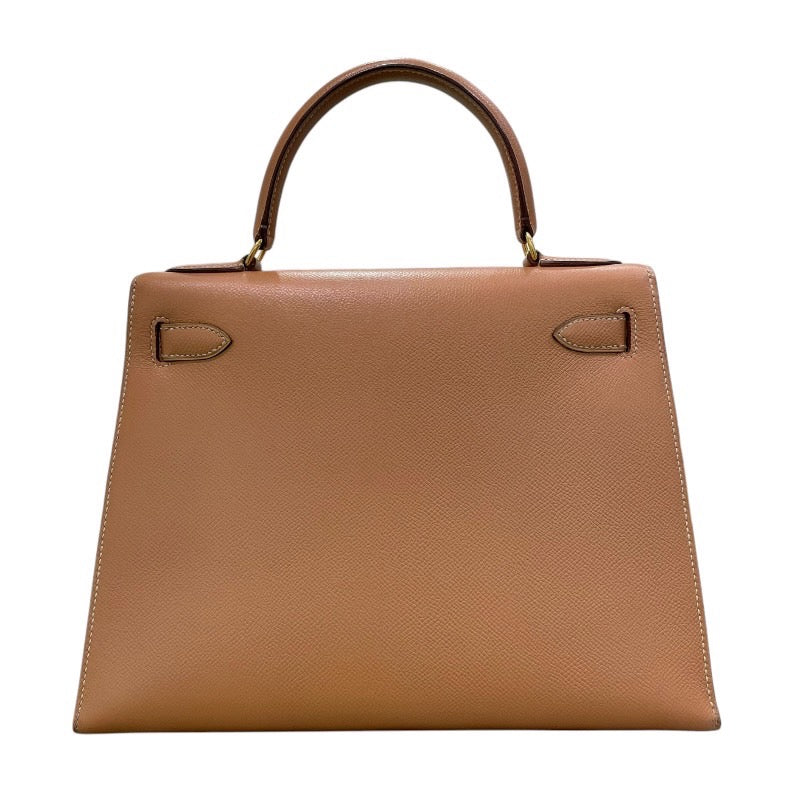 エルメス HERMES ケリー28 外縫い 〇V刻印 ナチュラル×ゴールド金具 クシュベル レディース ショルダーバッグ