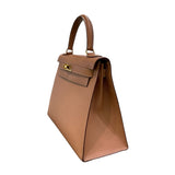 エルメス HERMES ケリー28 外縫い 〇V刻印 ナチュラル×ゴールド金具 クシュベル レディース ショルダーバッグ