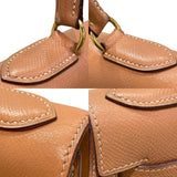 エルメス HERMES ケリー28 外縫い 〇V刻印 ナチュラル×ゴールド金具 クシュベル レディース ショルダーバッグ