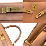 エルメス HERMES ケリー28 外縫い 〇V刻印 ナチュラル×ゴールド金具 クシュベル レディース ショルダーバッグ