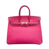 エルメス HERMES バーキン25 キャンディ □O刻 ローズティリアン✕ルビー✕シルバー金具 エプソン レディース ハンドバッグ