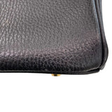 エルメス HERMES オータクロア32 〇Z刻 ブラック/ゴールド金具 アルデンヌ ユニセックス ハンドバッグ