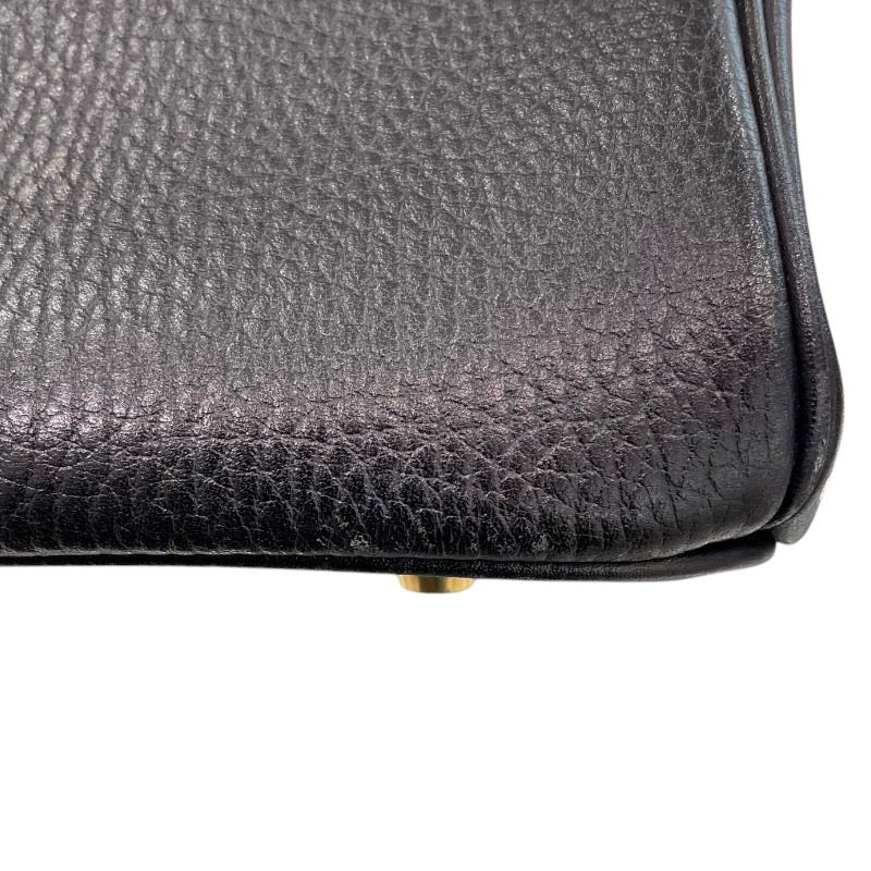 エルメス HERMES オータクロア32 〇Z刻 ブラック/ゴールド金具 アルデンヌ ユニセックス ハンドバッグ