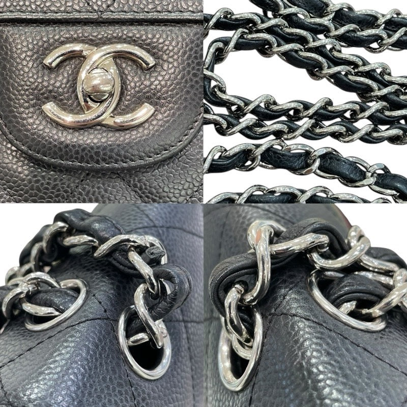シャネル CHANEL マトラッセ30 16番台 ブラック/シルバー金具 キャビアスキン レディース ショルダーバッグ