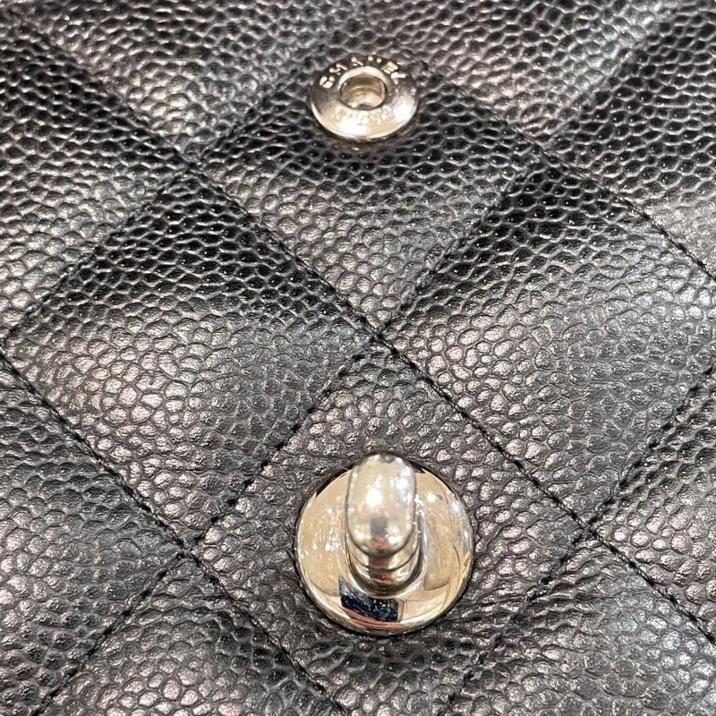 シャネル CHANEL マトラッセ30 16番台 ブラック/シルバー金具 キャビアスキン レディース ショルダーバッグ