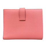 エルメス HERMES ベアンコンパクト ヴェルソ Y刻印 ローズコンフェッティ×セサミ×シルバー金具 エプソン レディース 二つ折り財布