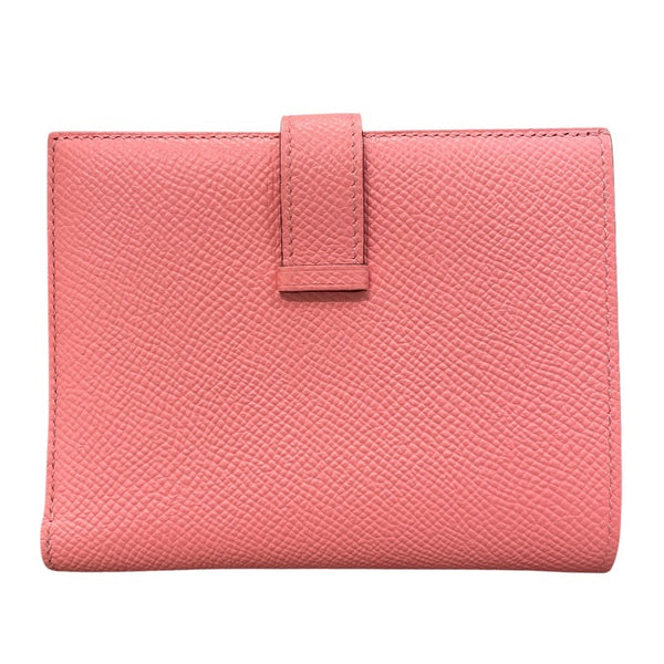 エルメス HERMES ベアンコンパクト ヴェルソ Y刻印 ローズコンフェッティ×セサミ×シルバー金具 エプソン レディース 二つ折り財布