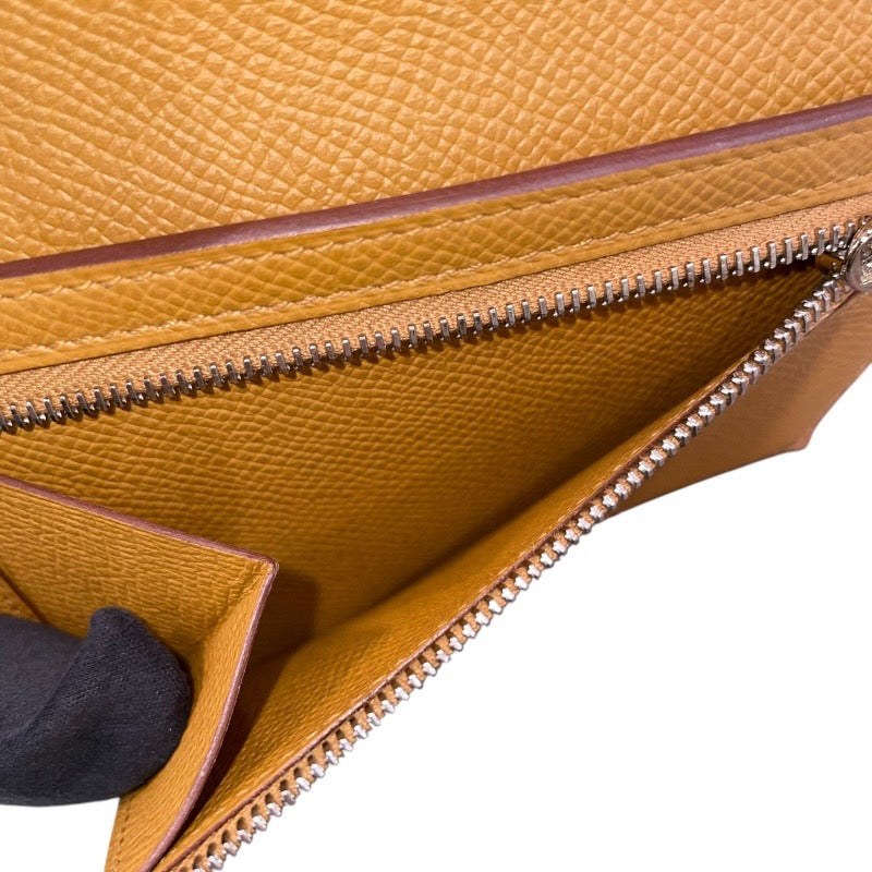 エルメス HERMES ベアンコンパクト ヴェルソ Y刻印 ローズコンフェッティ×セサミ×シルバー金具 エプソン レディース 二つ折り財布