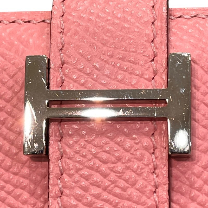 エルメス HERMES ベアンコンパクト ヴェルソ Y刻印 ローズコンフェッティ×セサミ×シルバー金具 エプソン レディース 二つ折り財布