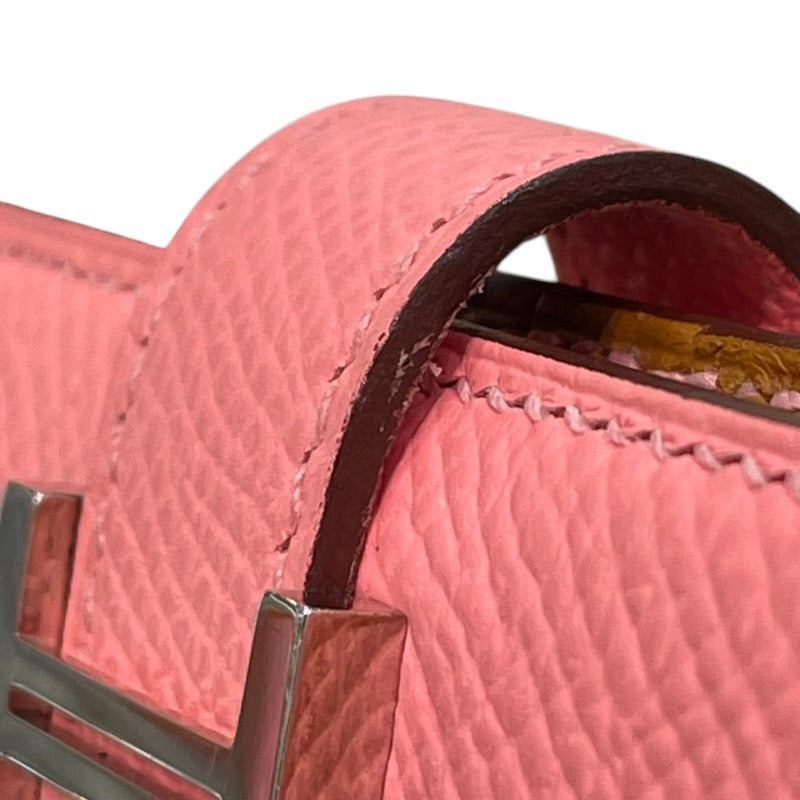 エルメス HERMES ベアンコンパクト ヴェルソ Y刻印 ローズコンフェッティ×セサミ×シルバー金具 エプソン レディース 二つ折り財布