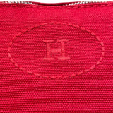 エルメス HERMES ボリードポーチ25 レッド×シルバー金具 トワル レディース ポーチ