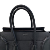 セリーヌ CELINE ラゲージ マイクロショッパー 189793 ブラック×SV金具 ドラムドカーフ レディース ハンドバッグ