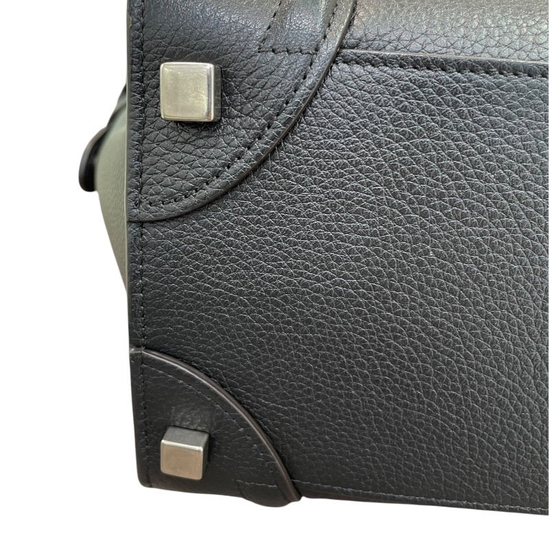 セリーヌ CELINE ラゲージ マイクロショッパー 189793 ブラック×SV金具 ドラムドカーフ レディース ハンドバッグ