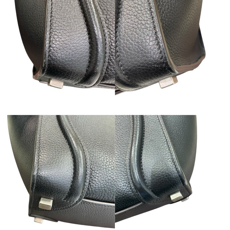 セリーヌ CELINE ラゲージ マイクロショッパー 189793 ブラック×SV金具 ドラムドカーフ レディース ハンドバッグ