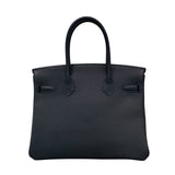 エルメス HERMES バーキン30 K刻印 ブラック シルバー金具 トゴ レディース ハンドバッグ