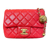 シャネル CHANEL マトラッセボールチェーンショルダー AS1786 レット　GD金具 ラム レディース ショルダーバッグ