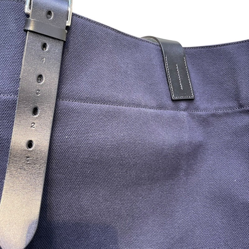 エルメス HERMES エトリヴィエール B刻印 ネイビー・ネイビー・シルバー金具 トワル・ヴァッシュハンター レディース トートバッグ
