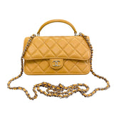 シャネル CHANEL マトラッセフラップ フォンショルダー AP3226 ランダムシリアル イエロー×ゴールド金具 ラムスキン レディース ショルダーバッグ