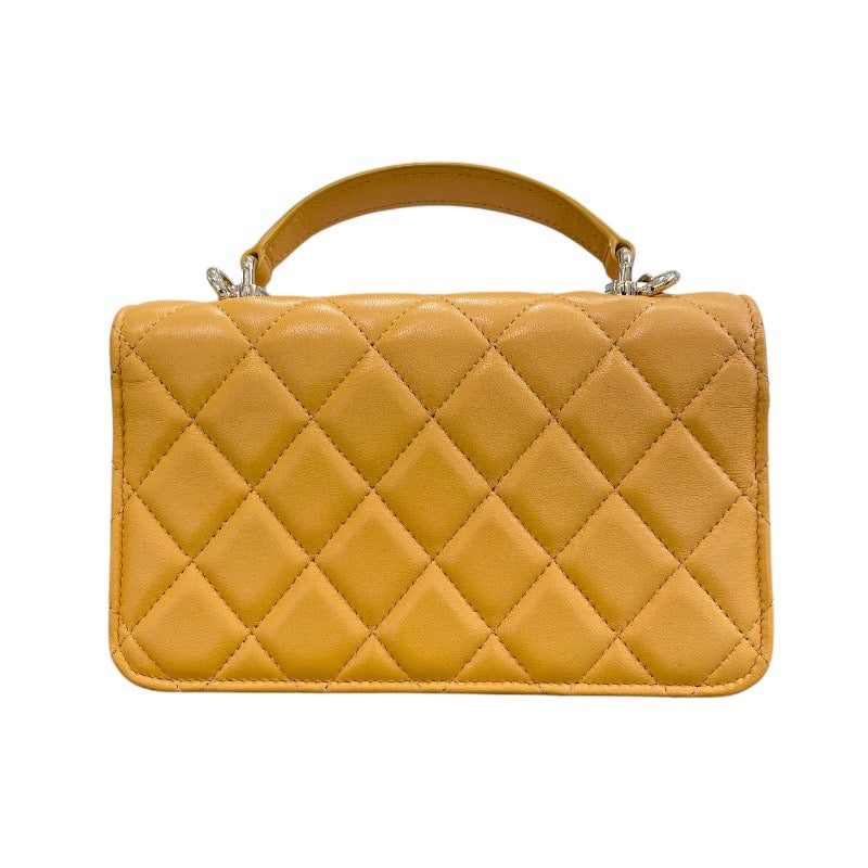 シャネル CHANEL マトラッセフラップ フォンショルダー AP3226 ランダムシリアル イエロー×ゴールド金具 ラムスキン レディース ショルダーバッグ
