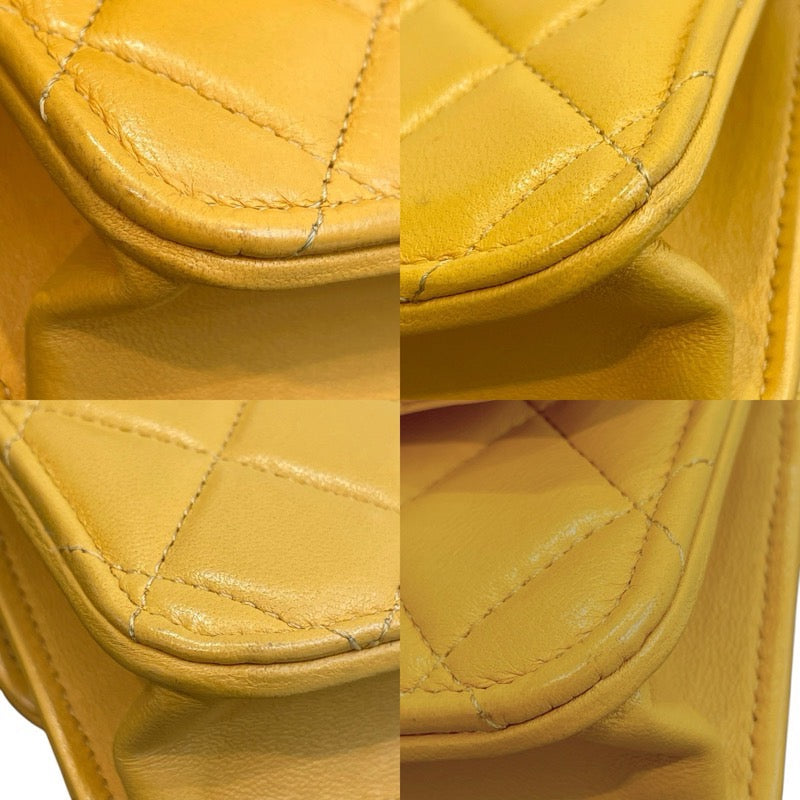 シャネル CHANEL マトラッセフラップ フォンショルダー AP3226 ランダムシリアル イエロー×ゴールド金具 ラムスキン レディース ショルダーバッグ