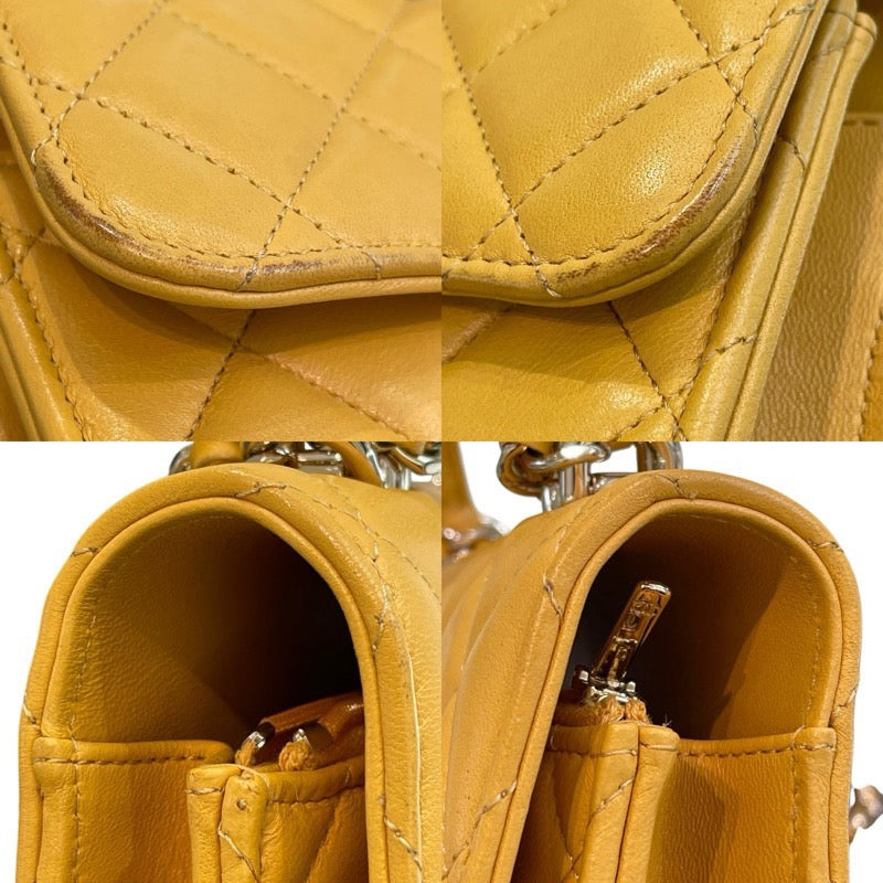 シャネル CHANEL マトラッセフラップ フォンショルダー AP3226 ランダムシリアル イエロー×ゴールド金具 ラムスキン レディース ショルダーバッグ