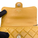 シャネル CHANEL マトラッセフラップ フォンショルダー AP3226 ランダムシリアル イエロー×ゴールド金具 ラムスキン レディース ショルダーバッグ