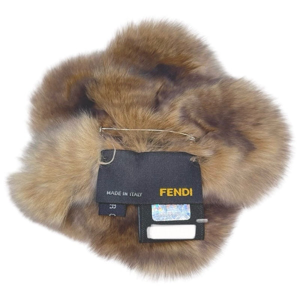 フェンディ FENDI ラビットファーコサージュ ベージュ ファー アクセサリー