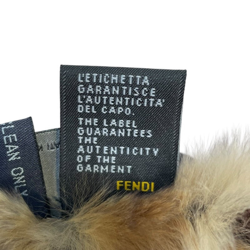 フェンディ FENDI ラビットファーコサージュ ベージュ ファー アクセサリー