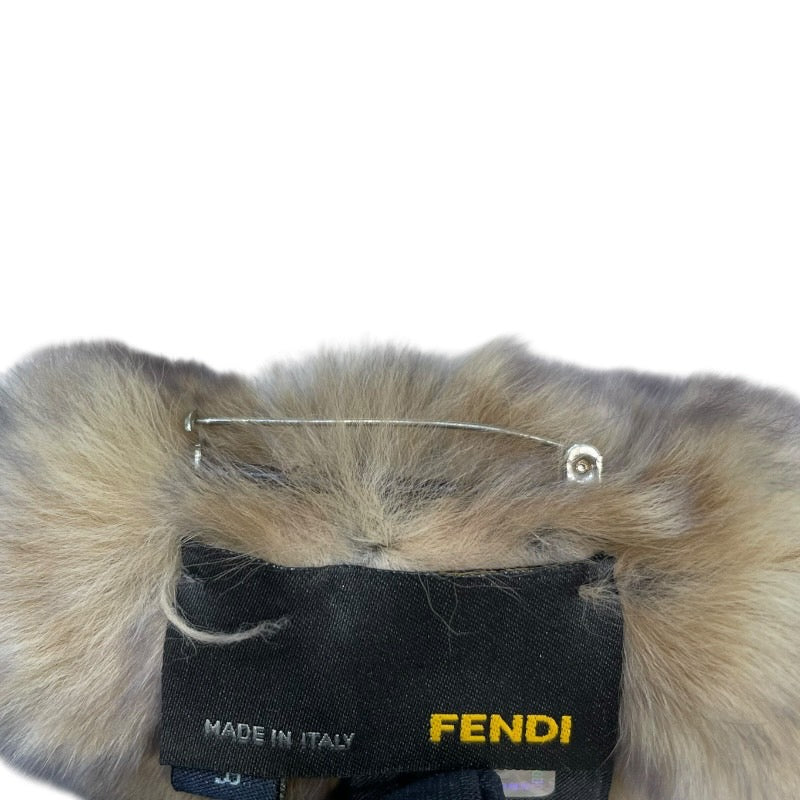 フェンディ FENDI ラビットファーコサージュ ベージュ ファー アクセサリー