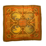 エルメス HERMES カレ90　SURTEINT MIEL ブラウン シルク100％ ユニセックス スカーフ