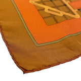 エルメス HERMES カレ90　SURTEINT MIEL ブラウン シルク100％ ユニセックス スカーフ