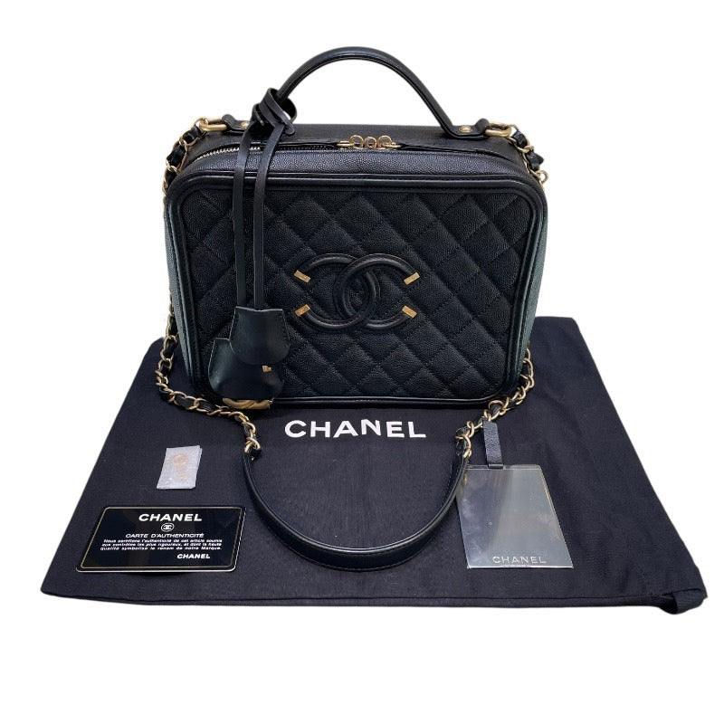 CHANEL⭐︎バニティ赤⭐︎キャビアスキン シャネル最新作 ヴァニティ ケース キャビアスキン