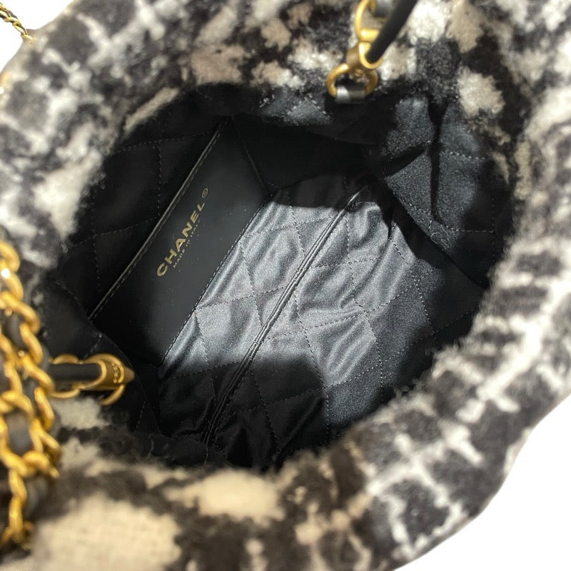 シャネル CHANEL シャネル22ミニ AS3980 ブラック・ホワイト　GD金具 ボア レディース ショルダーバッグ