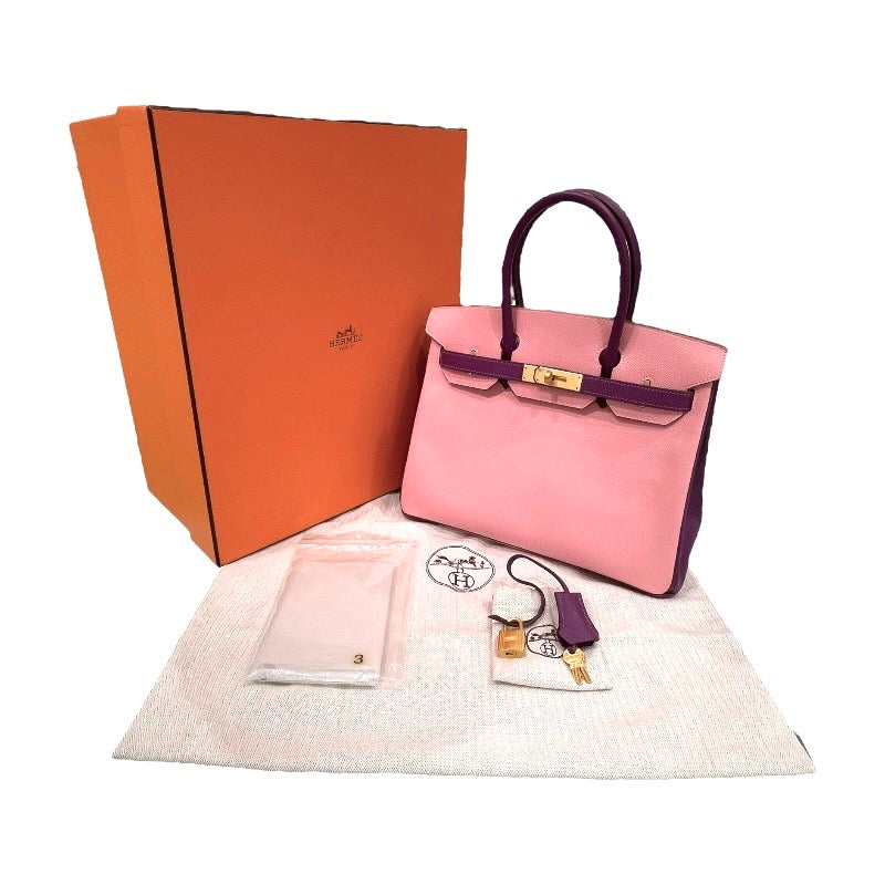 エルメス HERMES バーキン30 　パーソナルオーダー T刻印 ローズコンフェッティ×アネモネ×ゴールド金具 エプソン レディース ハンドバッグ