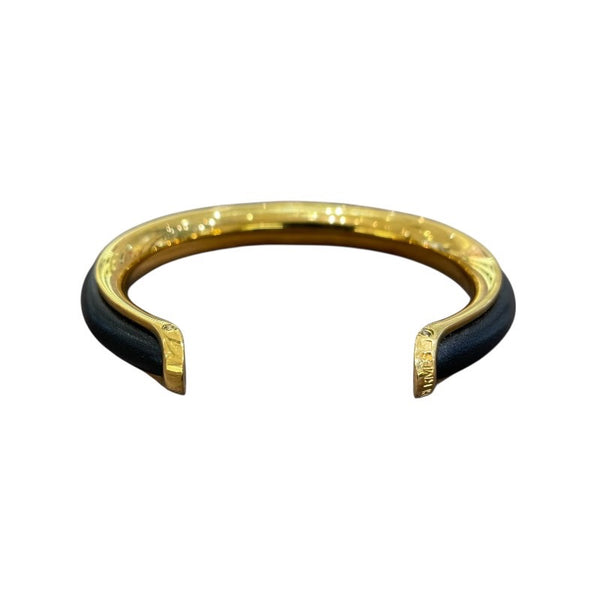 エルメス HERMES バングル ブラック/GD金具 メタル/レザー アクセサリー