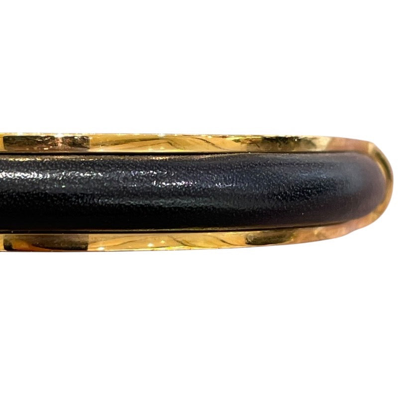エルメス HERMES バングル ブラック/GD金具 メタル/レザー アクセサリー