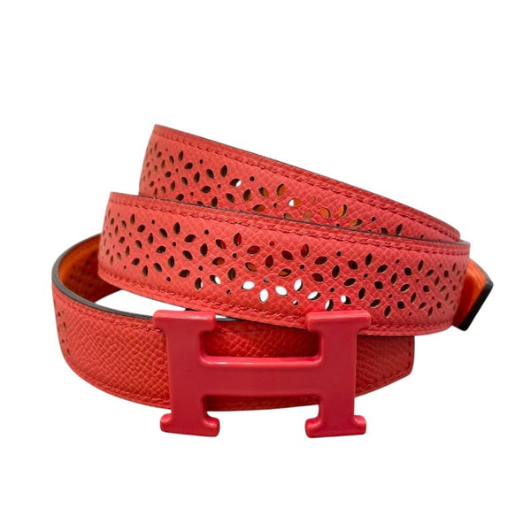 エルメス HERMES ミニコンスタンスベルト 85cm U刻 テキサス/オレンジ エプソン/スイフト レディース ベルト