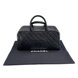 シャネル CHANEL ココマークミニボストン A20997 8番台 ブラック×ゴールド金具 キャビアスキン レディース トートバッグ