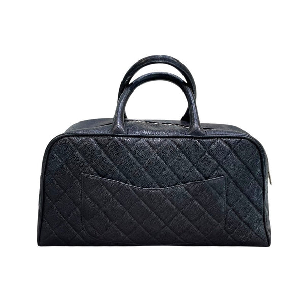 シャネル CHANEL ココマークミニボストン A20997 8番台 ブラック×ゴールド金具 キャビアスキン レディース トートバッグ