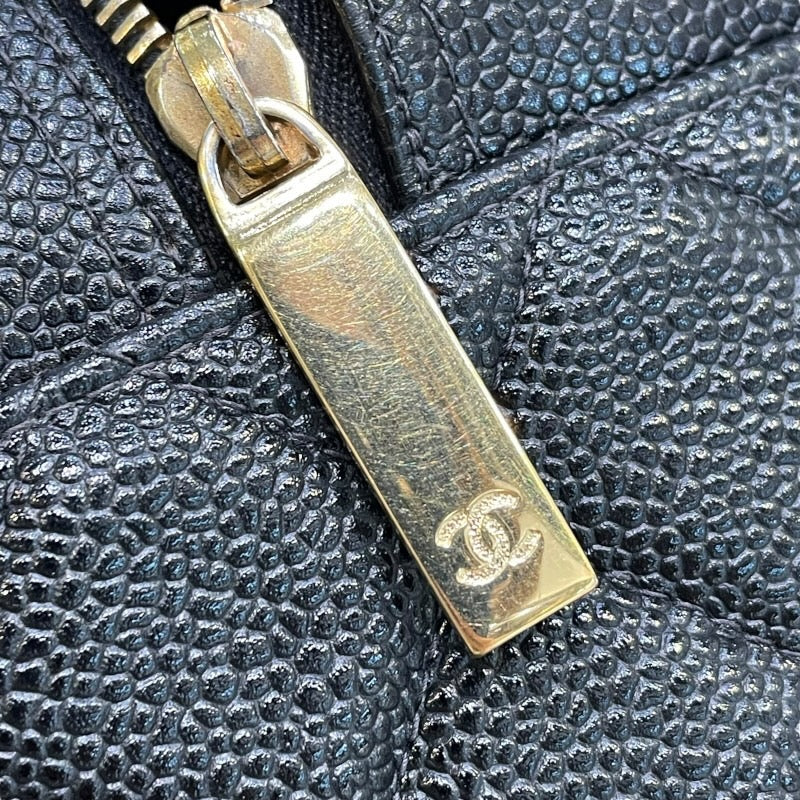 シャネル CHANEL ココマークミニボストン A20997 8番台 ブラック×ゴールド金具 キャビアスキン レディース トートバッグ