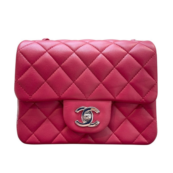 シャネル CHANEL ミニマトラッセ17 A35200 26番台 ピンク×シルバー金具 ラム レディース ショルダーバッグ