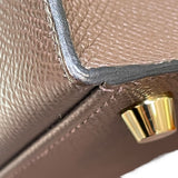 エルメス HERMES ケリー２５ 外縫い トリコロール B刻 エタン エトゥープ ブラック GD金具 エプソン レディース ハンドバッグ