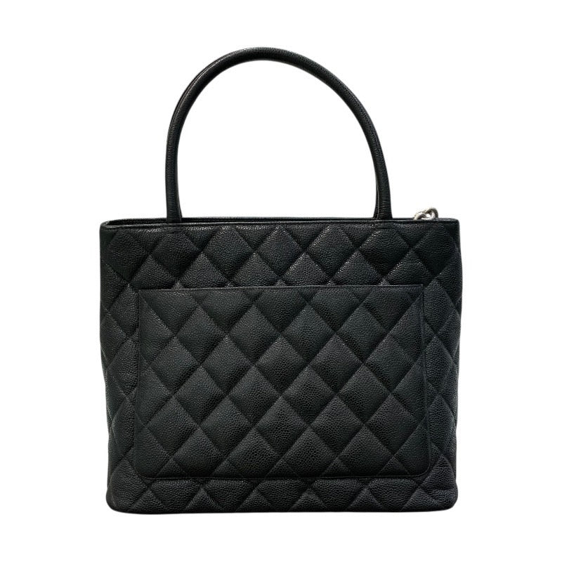 シャネル CHANEL 復刻トート A01804 6番台 ブラック×シルバー金具 キャビアスキン レディース トートバッグ